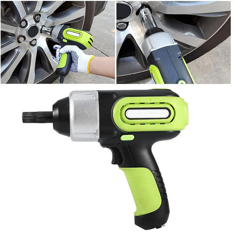 Brilluxa 12V Electric Impact Wrench With 420Nm Torque, Compact Tire Change Tool For Lug Nut Removal, High Power Automotive Repair Kit, Portable Wheel Socket Bit Set For Car And Bike Emergency Service