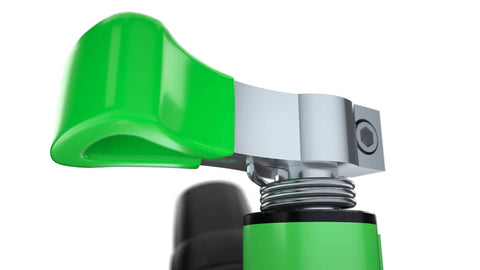 Close-up of spring-loaded automatic lock on Xtreme Pro Series Backpack Blower Rack Version 3 featuring shielded locking system.