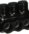 Top Tier Insulated Wire Tap Connector, 3 Port Multi Tap Terminal in black, 1/0 to 14 AWG, close-up view.