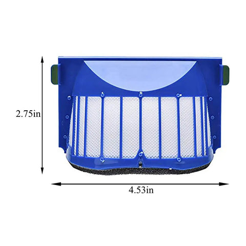 Replacement Parts Kit For Roomba 600 Series Vacuum Cleaners Includes Bristle Brush Flexible Beater Brush Filter Side Brush Screws And Cleaning Tool Works With 692 694 690 680 660 665 651 650 614 595 filter dimensions 2.75x4.53 inches.
