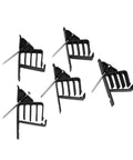 Sturdy 25-Pack Cable Stackers To Keep Cables Organized And Tied Down Neatly For Your Game Setup Or Desk Without Ugly Messes Using These Fasteners That Hold Multiple Wires Securely Together In Spacious Design - Black plastic clips with nails.