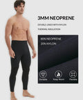 3mm Neoprene Wetsuit Pants For Men Warm Flat Stitch Swim Pants For Surfing Kayaking Snorkeling Diving Canoeing Paddle Boarding And Other Water Sports Comfortable Fit Full Range Of Motion Snug Thermal Protection Keeps You Toasty with fabric details