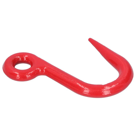 Heavy Duty Alloy Steel Eye Crane Safety Hook For Stable Lifting 1 Ton Load With Reinforced Eye And Anti Crack Design Built For Factories Ports Transportation And Construction Projects, red hook