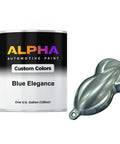 Blue Elegance Light Blue Silver Metallic Basecoat Paint Gallon 128 Ounce Ready To Spray with color sample swatch