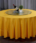 Heavy Duty 80cm Lazy Susan Turntable With Tempered Glass Top on yellow tablecloth