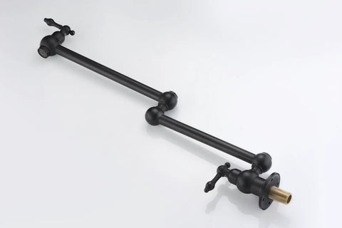 Bronze Pot Filler Faucet Wall Mount With Dual Swing Joints And 24 Inch Extension Oil Rubbed Bronze Finish Water On Demand For Stove Top