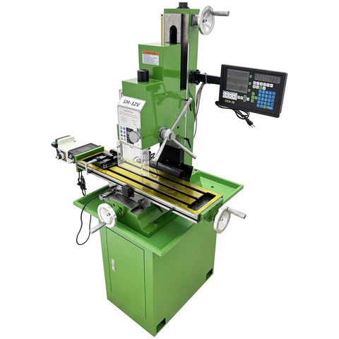 Jaryannix 1.5Kw Benchtop Mill Drill With Brushless Motor And 3-Axis Digital R8 Spindle Taper For Precision Metalworking and steady torque performance.