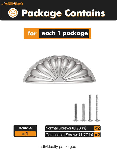 Brushed Nickel Cabinet Cup Pulls 3 Inch Center Hole 5 Pack silver drawer handle with included screws and flower petal design