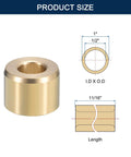 Diagram showing dimensions of Brass Sleeve Bearing Self Lubricating Bushing For Plain Shafts Half Inch Bore One Inch Outer Diameter Eleven Sixteenths Inch Length Two Pack Beefy Heavy Duty Shaft Bearing.