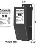 Front view of 40W Dimmable LED Driver With Magnetic Core Transformer From 120V AC To 24V DC Compatible With Lutron And Leviton Dimmers.