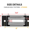 6 Inch Winch Roller Fairlead Cable Guide Fits 4000 To 5500 Lbs UTV Winches dimensions with steel frame and bolt details