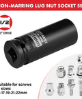 1/2 Inch Drive Impact Socket Set 4 Piece CR-MO Steel 6-Point Deep Sockets Metric with durable case for auto repair.