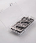 Ten Pack Heavy Duty Gunmetal Zinc Alloy Ladder Lock Sliders For Adjustable Webbing Straps With Durable Quick Release Buckles in a box