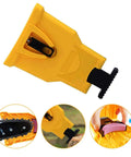 Portable Teeth Chainsaw Sharpener With Bar Mount For Fast Sharpening Fits 14 16 18 20 Inch Chainsaws shown with bar mount and operation