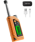 Top Notch Rechargeable Gas Leak Detector With 12 Inch Extendable Probe For Homes And RV Locks Out Natural Gas And Propane Leaks With Straight Fire Accuracy And Built In Flashlight For Worry Free Vibes, displayed with USB cable and case.