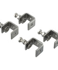 Heavy Duty Stainless Steel C Clamps For Welding And Woodworking Adjust 16-25Mm Desk Mount Screw Fastener Tool Silver Set Of Two Pieces, showing four clamps with bolts.