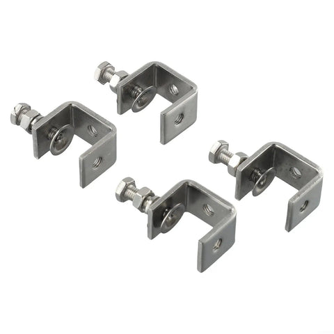 Heavy Duty Stainless Steel C Clamps For Welding And Woodworking Adjust 16-25Mm Desk Mount Screw Fastener Tool Silver Set Of Two Pieces, showing four clamps with bolts.