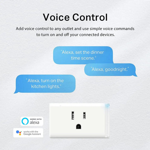 Smart Wi Fi Plug Outlet Pack of 2, Works With Alexa and Google Assistant, no hub required, voice command showcase image
