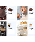Step-by-step guide for using the Retro Semi Automatic Coffee Machine With Built In Grinder And 15 Bar Pressure.