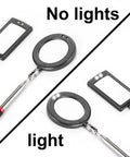 Telescoping LED Inspection Mirror Set Of 4 With 2 Vehicle Mirrors And 2 Lighted Mirrors Extendable Rods Rectangle And Round Heads