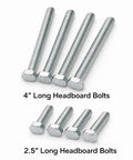 Through-Hole Headboard And Footboard Bolt Kit For Bed Rails - 2.5 Inch And 4 Inch Hardware For Wood Or Metal Frames, Easy Install