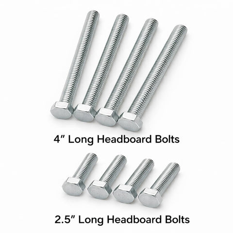 Through-Hole Headboard And Footboard Bolt Kit For Bed Rails - 2.5 Inch And 4 Inch Hardware For Wood Or Metal Frames, Easy Install