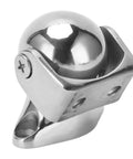 Premium 316 Stainless Steel Door Stopper Magnet That Holds Strong For Boat And Yacht Adventures With Rustproof Adjustable Marine Grade Hardware To Keep Your Doors Locked Down Secure Anywhere You Go, close-up view of polished ball and base.
