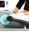Under Desk Elliptical Machine For Home Office Use, Super Quiet Electric Leg Exerciser with LCD and remote in use