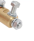 Heavy Duty 500A Brass Welding Ground Clamp With Rotating Device And M10 Hole Diameter close-up, showcasing bolts and brass body.