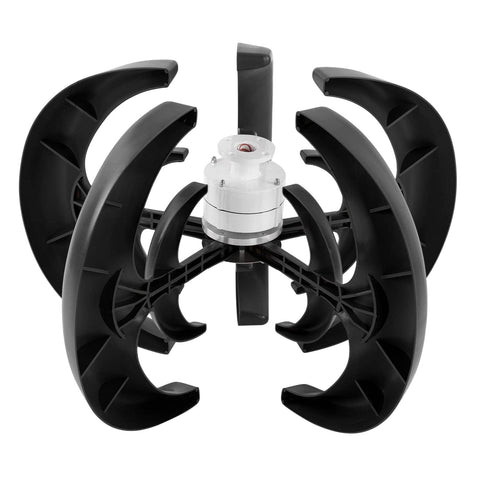 Beefy 1200W Vertical Axis Wind Turbine Kit With 12V Controller For Boats Terraces And Cabins Five Blade Reinforced Nylon Design