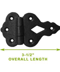 Two Pack Black Wrought Iron Offset Cabinet Hinges Three Eighths Inch Hoosier Style Kitchen Cupboard Door Hardware