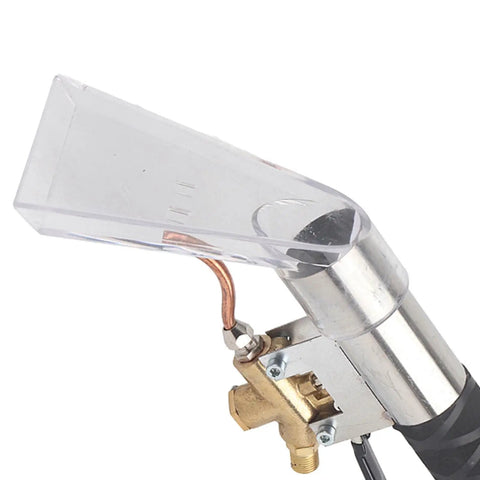 Close-up of Beast Heavy Duty Upholstery Extractor with stainless steel wand and hand tool for carpet and sofa cleaning