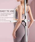 Person using Posture Corrector Stick For Back Pain Relief And Spine Alignment Upper And Lower Back Stretcher Portable Mobility Pole.