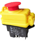Waterproof Electromagnetic Push Button Switch With Emergency Stop Cover For Woodworking And Metalworking Machines 120V Or 220V