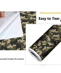 Self Adhesive Camouflage Wallpaper Roll 144 By 100 Inches Military Army Pattern Peel And Stick Wall Mural Seamless Abstract