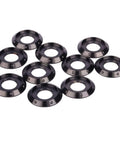10 Pcs Titanium Flange Washers Set M5 M6 M8 M10 For Motorcycle And Car, Grade 5 6AL-4V Titanium Alloy, corrosion resistant, black