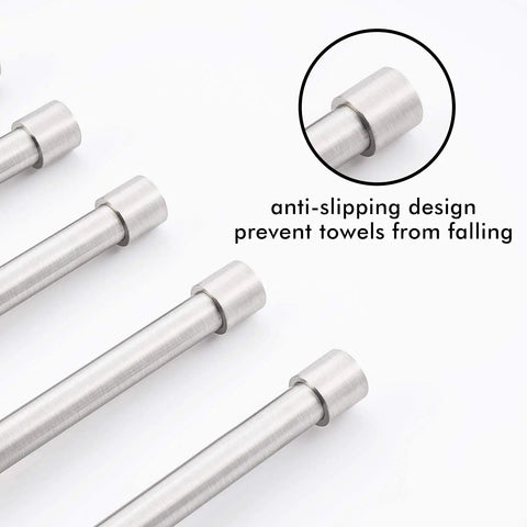 Close-up of anti-slipping design on Six Arm Swing Out Towel Bar With Folding Arms, Wall Mounted Stainless Steel Rack For Bathroom, Rustproof SUS 304 Brushed Finish.