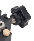 Close-up of Three In One Pocket Hole Jig Kit For Woodworking Aluminum Alloy Round Dowel Drill Guide and steel clamping screw