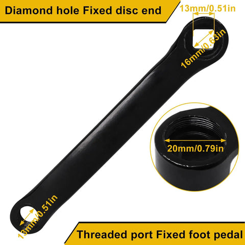 152mm Left Crank Arm Replacement For Diamond Hole Bicycles 13mm Hole Diameter Durable Black Anodized Build