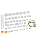 Durable Plastic Gear Kit With Pulleys Belts And Crown Gears For DIY Models And Robotics 75 Varieties Gear Set laid out