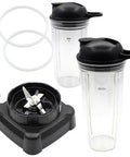 Replacement Ninja Blender Blade With Cup And Lid Kit For NJ600 BL700 BL701WM 30 And BL701 30 with food grade PP and steel blades.
