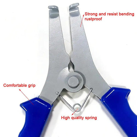 Heavy Duty Miter Spring Clamps Kit For Woodworking Pros With Rustproof Steel Pliers, Spring Loaded Tools Perfect For Picture Framing And Corner Bonding Projects Plus Storage Ring For Easy Organizing. Rustproof steel spring clamp pliers with blue grips