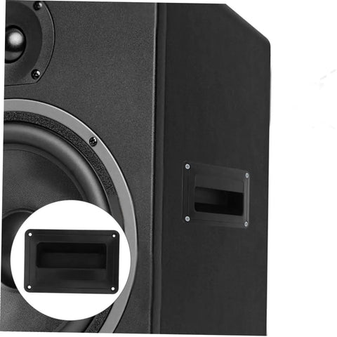 Pair Of Heavy Duty Recessed Speaker Handles In Matte Black Abs With A Rock Solid Side Pull Grip Built Like A Tank For Safely Hauling Stage Gear Quick Drop Install On Any Pro Audio Enclosure