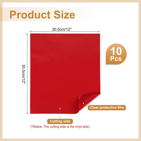 Matte Metallic Vinyl Sheets 10 Pack 12 By 12 Inches Self Adhesive For Cutting Machines And Car Decals Dark Red Waterproof Durable