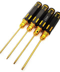 Hex Driver Set Four Piece Steel Allen Keys Kit For RC Gear, 1.5 Mm, 2.0 Mm, 2.5 Mm, 3.0 Mm, Magnetic Hex Drivers With Titanium Nitride Coating
