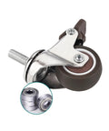 4 Pack Rubber Furniture Casters Quiet Heavy Duty Trolley Wheels With 360 Degree Swivel Casters And Brakes Wear Resistant Universal Fit For Carts