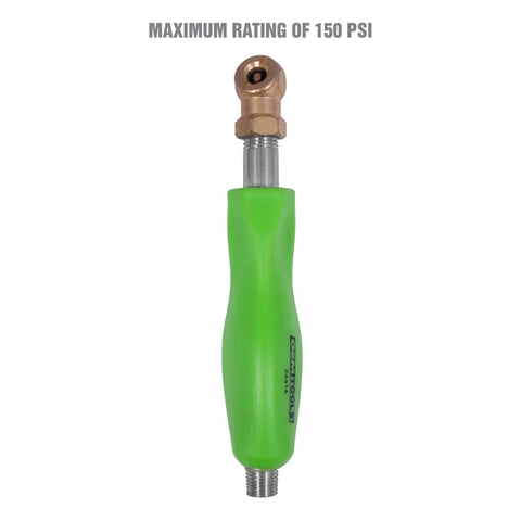 Straight Air Chuck Tire Inflator Deflator With Handle Sealed Ball Inflation Chuck For One Quarter Inch NPT Fittings Up To 150 PSI