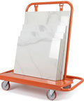 Heavy Duty Drywall Sheet Cart with Detachable Material Handling System loaded with tiles for easy transport.