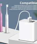 All In One USB Charger For Electric Toothbrushes And Water Flossers, 5V 2.5A Wall Adapter Type A next to electric toothbrushes