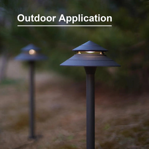 8 Pack 3W LED Low Voltage Pathway Lights Kit With 180 Lumen Output Hardwired 12V Pagoda Style Walkway Lights 3000K